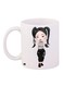 Cartoon Girl Printed Coffee Mug White/Black/Beige 11ounce