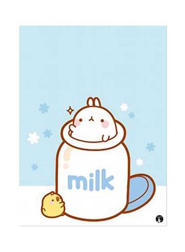 Bunny Metal Plate Poster Blue/White 15 x 20cm