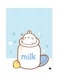 Bunny Metal Plate Poster Blue/White 15 x 20cm