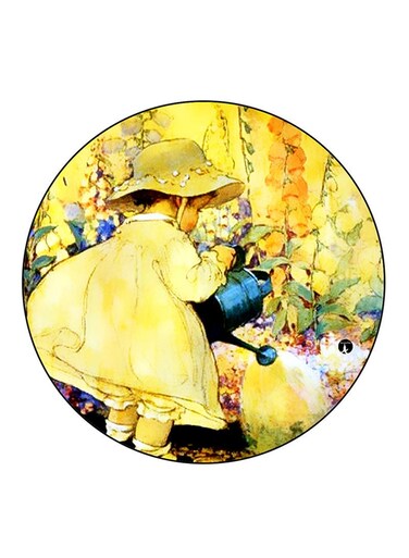 Vintage Art Printed Fridge Magnet Multicolour