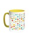 Large And Small Coloured Circles Printed Coffee Mug Yellow/White 11ounce