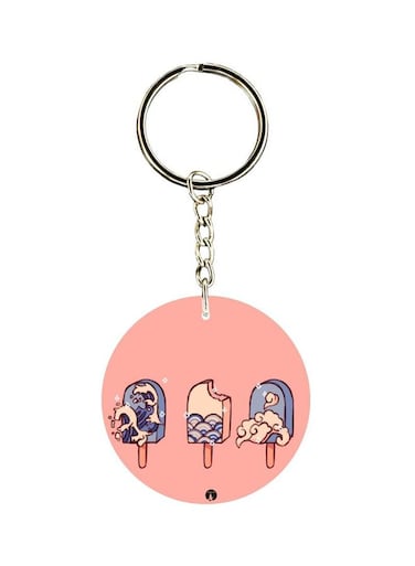 Ice Cream Printed Dual Sided Keychain