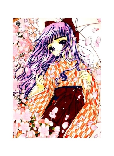 Anime Girl Themed Metallic Plate Red/Pink/Purple 20x15cm