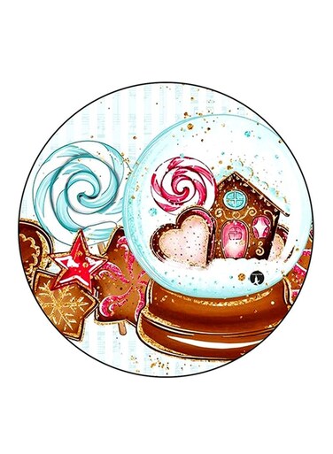 Sweets Printed Fridge Magnet Round Multicolour