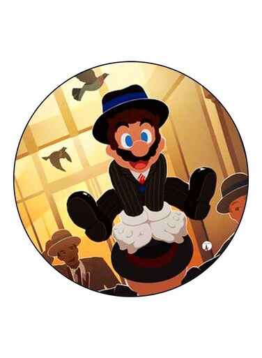Cartoon Printed Fridge Magnet Brown/Black/Blue 5.5cm