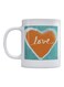 Love Printed Coffee And Tea Mug White/Green/Orange