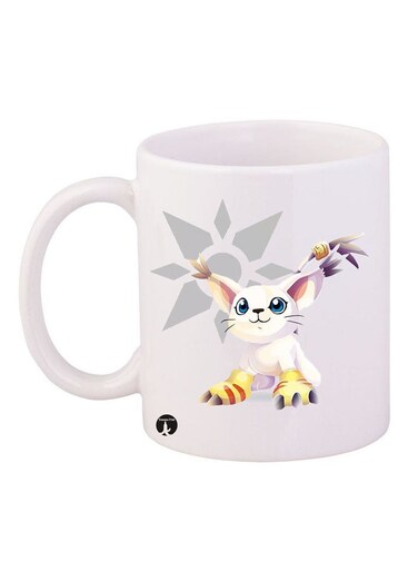 Digimon Printed Mug White/Yellow/Red