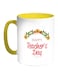 Happy Teachers Day Printed Coffee Mug Yellow/Green/White