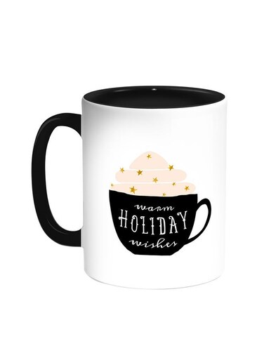 Mocha Printed Coffee Mug Black/White 11ounce