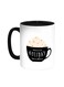 Mocha Printed Coffee Mug Black/White 11ounce
