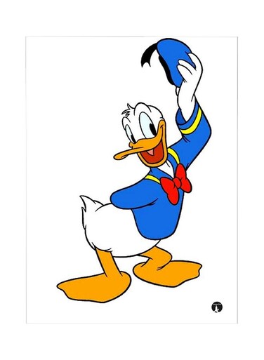 Donald Duck Themed Metallic Plate White/Blue/Yellow 20x15cm
