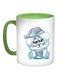 Rabbit Printed Coffee Mug Green/White/Blue