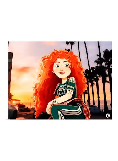 Cartoon Themed Metallic Plate Orange/Black/Green 20x15cm