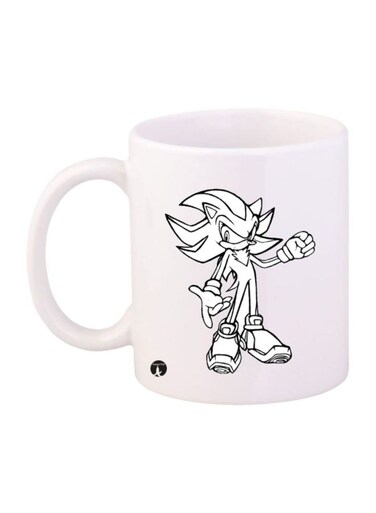 Sonic Video Game Printed Mug White/Blue/Red Standard Size