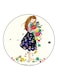 Girl Printed Fridge Magnet Round Multicolour