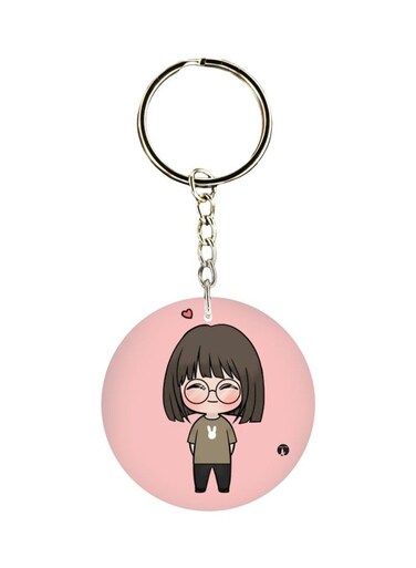Cartoon Themed Single Sided Keychain