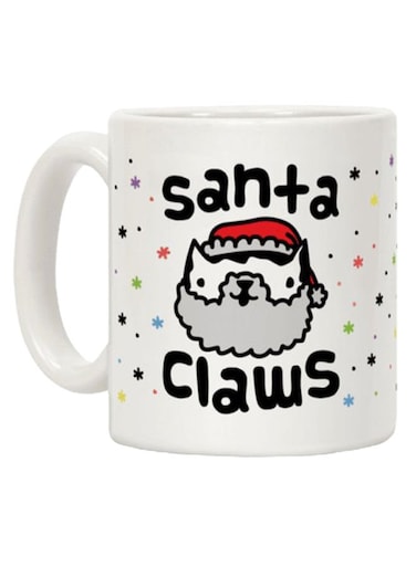 Santa-Claws Printed Coffee Mug White/Red/Black