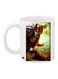 Cartoon Printed Coffee Mug White/Green/Red 11ounce