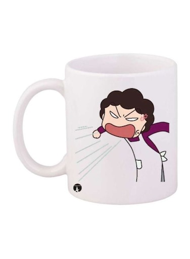 Chibi Maruko Printed Mug White/Purple/Beige