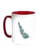 Bird Feather Printed Coffee Mug Red/White/Blue 11ounce