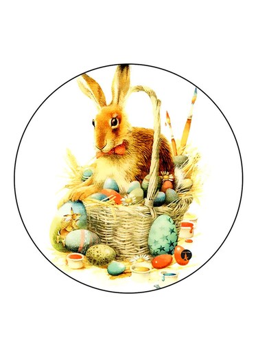 Vintage Art Printed Fridge Magnet Round Multicolour