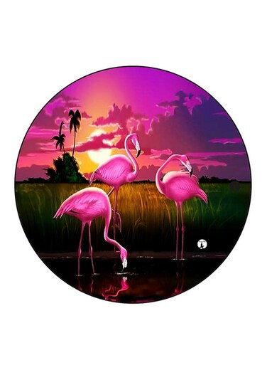 Flamingo Printed Fridge Magnet Round Multicolour