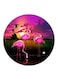 Flamingo Printed Fridge Magnet Round Multicolour
