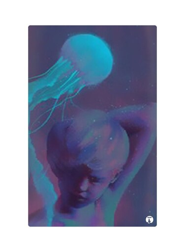 Printed Fridge Magnet Blue/Purple 8.5x0.4x5.5cm