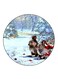 Rabbits Printed Fridge Magnet Round Multicolour