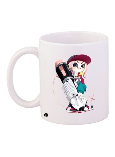 Girl Printed Coffee Mug White/Pink/Green 11ounce