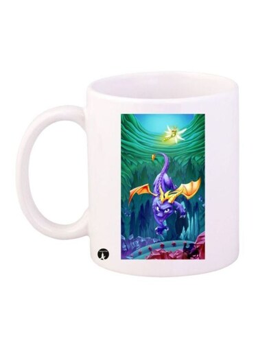 Spyro Printed Coffee Mug White/Green/Yellow