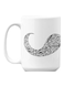 Mustache Printed Mug Black/White