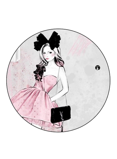 Girl Printed Fridge Magnet Multicolour