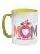 Mom I Love You So Much Printed Coffee Mug Yellow/White/Pink 325ml