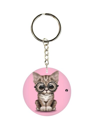 Double Sided Cat Printed Keychain