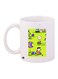 Cartoon Printed Coffee Mug White/Green 11ounce