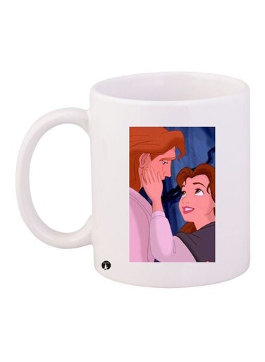 Cartoon Characters Printed Coffee Mug White/Brown/Blue