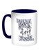 Love Printed Coffee Mug Dark Blue/White/Grey