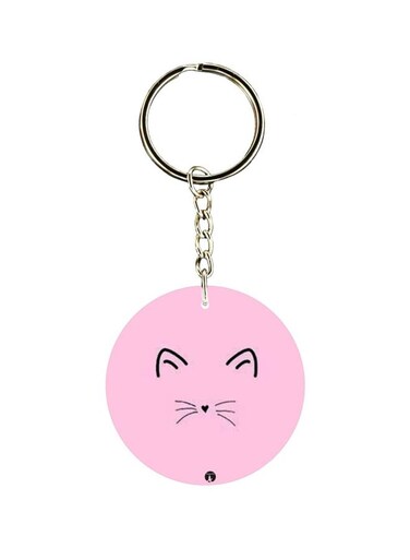 Cat Printed Single Sided Keychain
