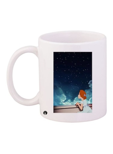 Girl Printed Coffee Mug White/Blue/Brown