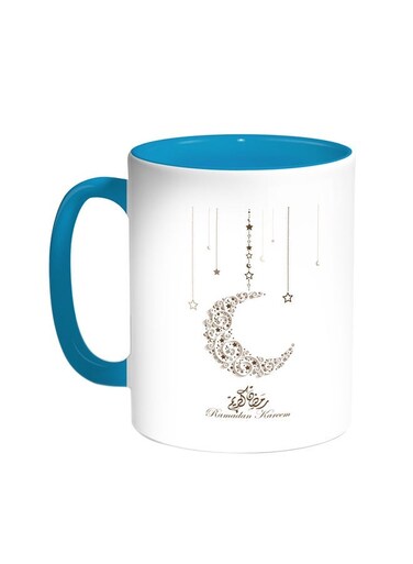Ramadan Kareem Printed Coffee Mug Turquoise/White 11ounce