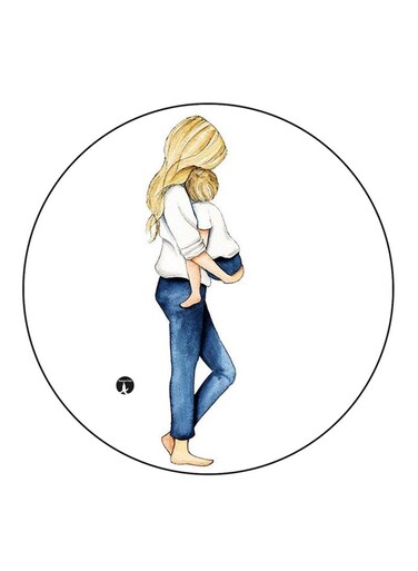 Mom Printed Fridge Magnet Round Multicolour