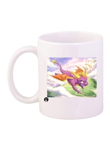Game Spyro Character Printed Coffee Mug White/Purple/Green