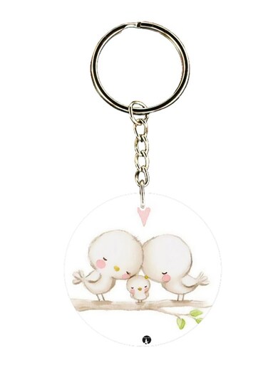 Cute Birds Printed Keychain