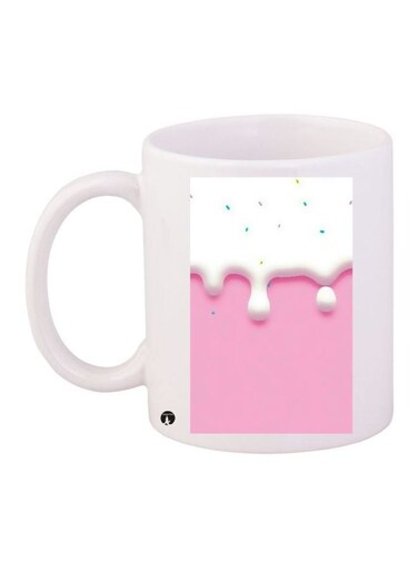Printed Coffee Mug White/Pink/Blue 11ounce