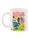 Cartoon Printed Coffee Mug White/Green/Blue 11ounce