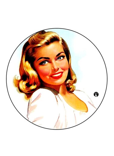 Vintage Art Printed Fridge Magnet Round Multicolour