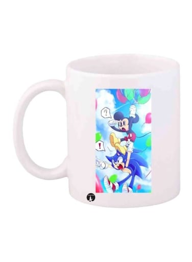 Sonic Character Printed Coffee Mug White/Blue/Yellow