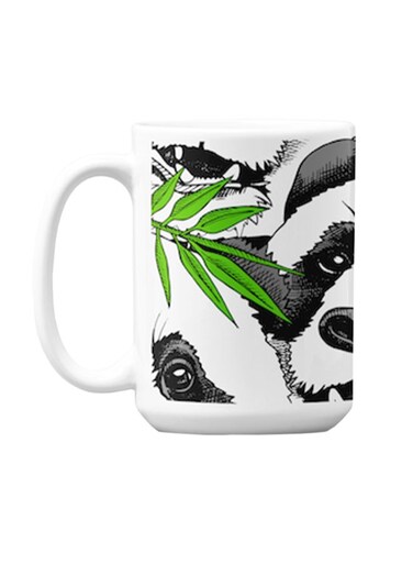 Premium Printed Ceramic Coffee Mug White/Black 350ml