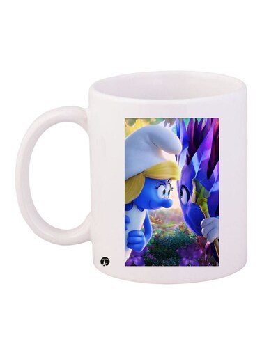 Cartoon Printed Coffee Mug White/Blue/Yellow